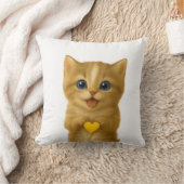 かわいい子考え猫の枕 クッション (ブランケット)