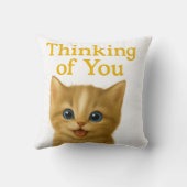 かわいい子考え猫の枕 クッション (裏面)