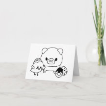 かわいい子豚と雛カーパーソナライズされたド