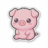かわいい子豚のカスタムカット ビニールステッカー シール (正面)