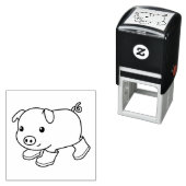 かわいい子豚のゴムブーツ セルフインキングスタンプ (インサイチュ)