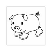 かわいい子豚のゴムブーツ セルフインキングスタンプ (デザイン)