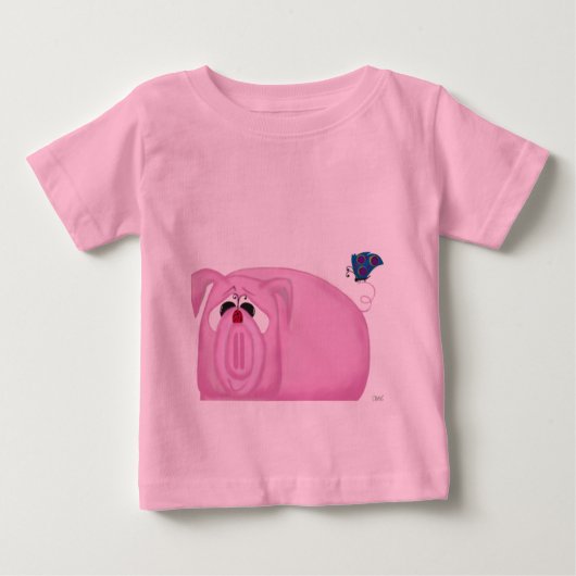 かわいい子豚のチュムリーと美しい友達 ベビーTシャツ (正面)