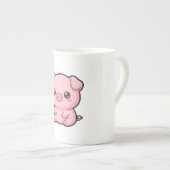 かわいい子豚の特製マグカップ ボーンチャイナマグカップ (正面右)