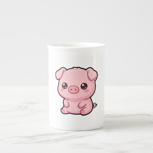 かわいい子豚の特製マグカップ ボーンチャイナマグカップ (正面)