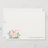 かわいい子豚の葉っぱと蝶の子供の誕生日 ノートカード (正面)