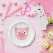 かわいい子豚の顔 ペーパープレート (パーティー)