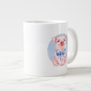 かわいい子豚やおじぎ ジャンボコーヒーマグカップ