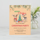 かわいい子豚トナカイSanta MERRYクリスマスパーティー 招待状 (スタンド正面)