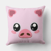 かわいい子豚ピンク背景枕 クッション (裏面)