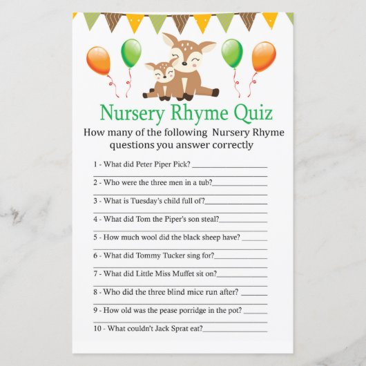 かわいい子豚子供部屋韻クイズ赤ちゃんシャワーゲーム (正面)