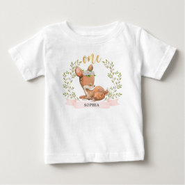 かわいい子豚1歳の誕生日Tシャツ ベビーTシャツ
