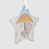 かわいい子豚3頭のビーチ オーナメント (正面)