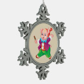 かわいい子豚 スノーフレークピューターオーナメント (左)