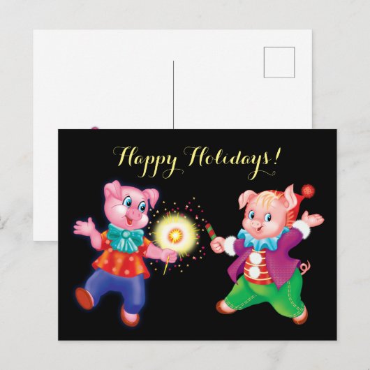 かわいい子豚 ポストカード (正面/裏面)