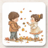 かわいい子遊どもたちの秋 コースター (正面)