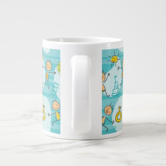 かわいい子遊どものビーチ ジャンボコーヒーマグカップ (裏面)