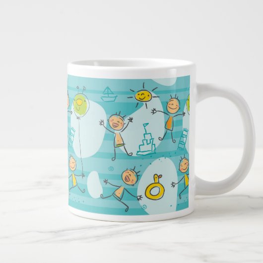 かわいい子遊どものビーチ ジャンボコーヒーマグカップ (右)