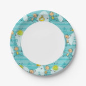 かわいい子遊どものビーチ ペーパープレート (正面)