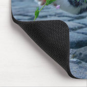 かわいい子遊猫と花 マウスパッド (コーナー)