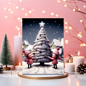 かわいい子飾どもたちのクリスマスツリー シーズンカード
