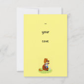 かわいい子馬と赤ちゃん - 子供の誕生日 招待状 (裏面)