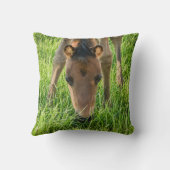 かわいい子馬の赤ちゃん 馬 緑の綿 クッション (裏面)