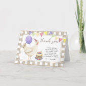 かわいい子鳥の誕生日パーティーありがとう サンキューカード (正面)