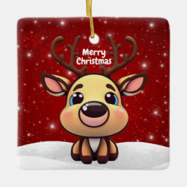 かわいい子鹿のクリスマス 🎄🦌 メリークリスマス セラミックオーナメント