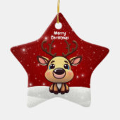 かわいい子鹿のクリスマス 🎄🦌 メリークリスマス セラミックオーナメント (正面)