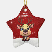かわいい子鹿のクリスマス 🎄🦌 メリークリスマス セラミックオーナメント (左)