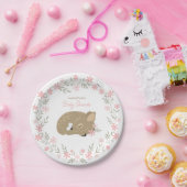 かわいい子鹿の赤ちゃんシャワークラシックラウンドステッカー ペーパープレート (パーティー)