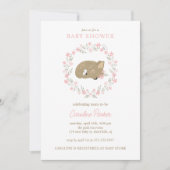 かわいい子鹿の赤ちゃんシャワー 招待状 (正面)