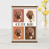 かわいい子 – おめでとう新生児カード カード (黄色い花)