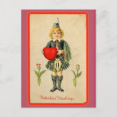 かわいい子inキルトバレンタインデービクトリアンカード シーズンポストカード (正面)