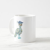 かわいい孔雀のメス+野球帽マグ コーヒーマグカップ (正面左)