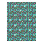 かわいい孔雀の羽パターン テーブルクロス (正面)