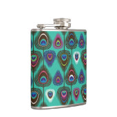 かわいい孔雀の羽パターン フラスク (右)