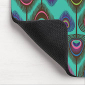 かわいい孔雀の羽パターン マウスパッド (コーナー)