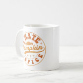 かわいい季節おもしろいの秋はカボチャのスパイスコーヒーを憎む コーヒーマグカップ (正面左)