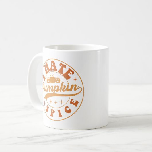 かわいい季節おもしろいの秋はカボチャのスパイスコーヒーを憎む コーヒーマグカップ (正面左)