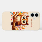 かわいい季節のフクロウ 名前追加 Case-Mate iPhoneケース (裏面 (横))