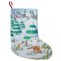 かわいい孤およびウサギのクリスマスの雪場面