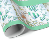 かわいい孤およびウサギのクリスマスの雪場面 ラッピングペーパー (ロールコーナー)