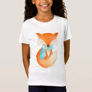 かわいい孤の水彩画のお洒落な芸術のTシャツ Tシャツ