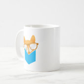 かわいい孤の読書 コーヒーマグカップ (正面左)