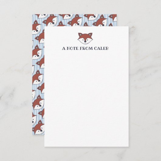 かわいい孤パターン名前入りなメッセージカード ノートカード (正面/裏面)