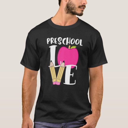 かわいい学校で就学前の先生 Tシャツ (正面)
