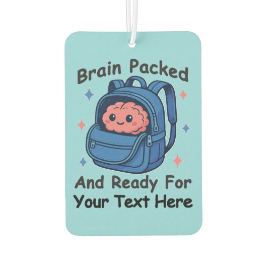 かわいい学校に戻るカスタマイズ可能な「Brain Ready」 カーエアーフレッシュナー (裏面)