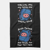 かわいい学校に戻るカスタマイズ可能な「Brain Ready」 キッチンタオル (縦)